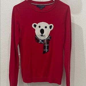 Tommy Hilfiger Red Sweater with Polar Bear Design